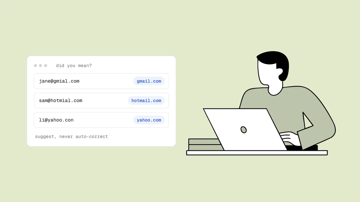 Häufige Tippfehler in E-Mail-Adressen und wie Sie sie bei der Anmeldung abfangen