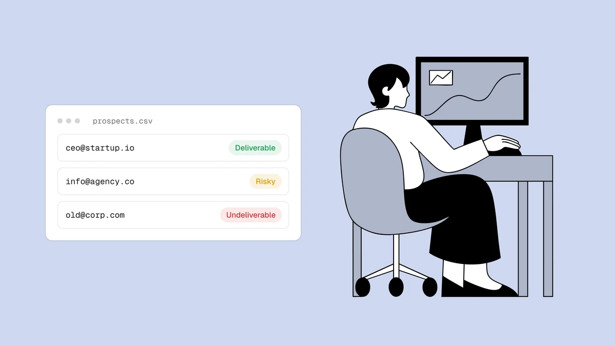 Verificação de e-mail para cold email que protege o seu domínio