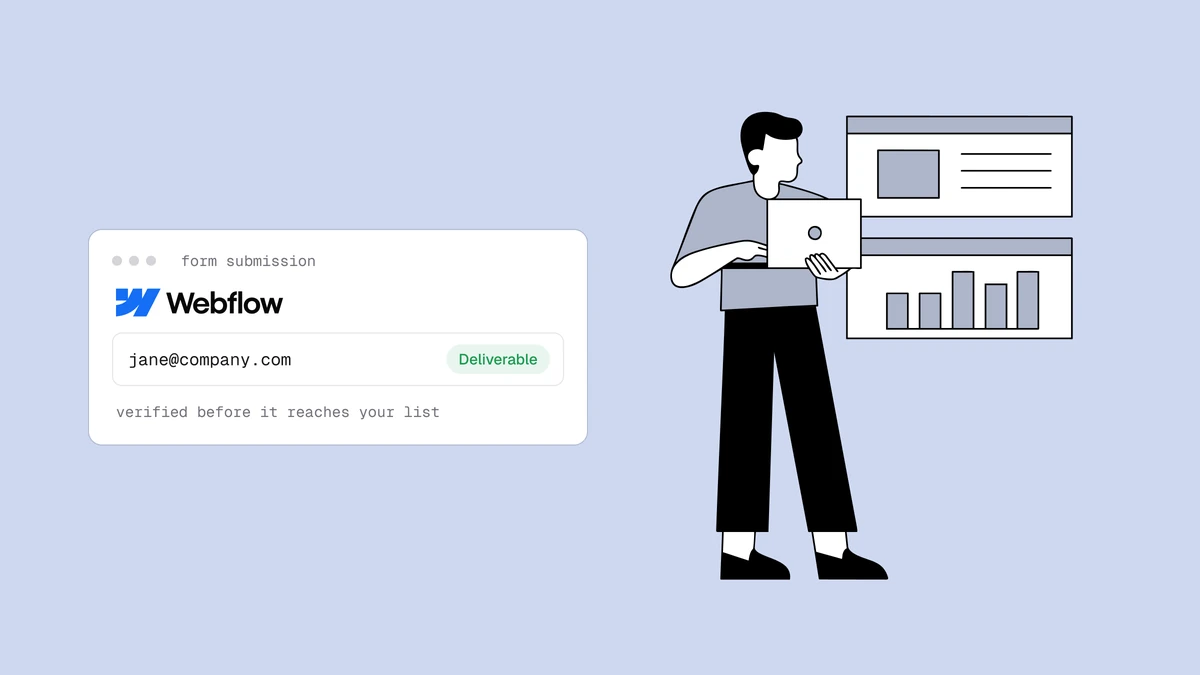 Verifique e-mails de formulários do Webflow antes que eles retornem