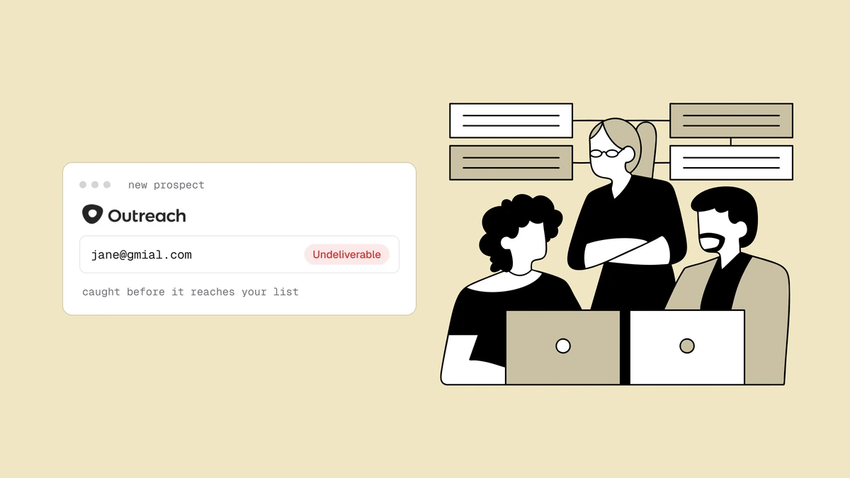 Verifique e-mails no Outreach: um guia de prospecção fria que protege seu domínio de envio